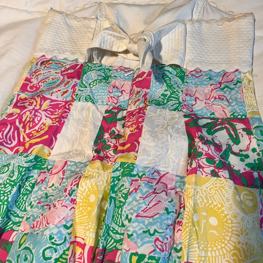 Colorful Patchwork Strapless Dress - image 5